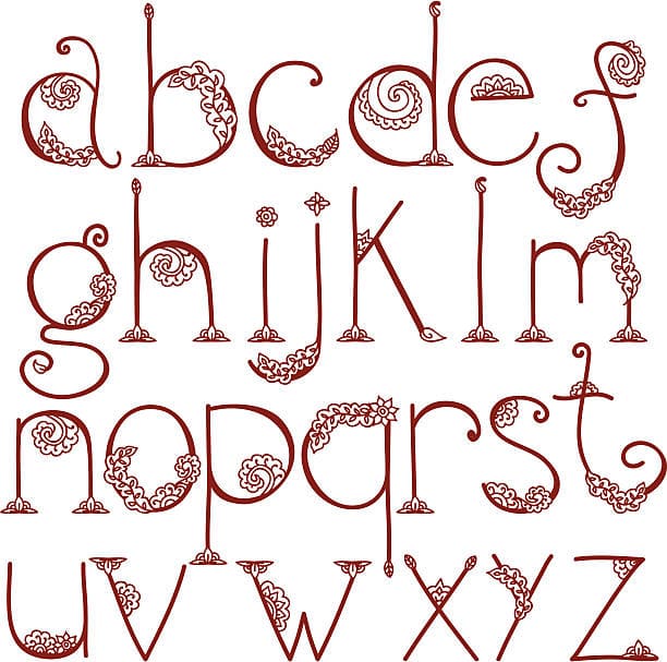 A To Z Alphabet Mehndi Design