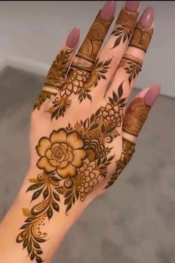 Half Hand Mehndi Design Full