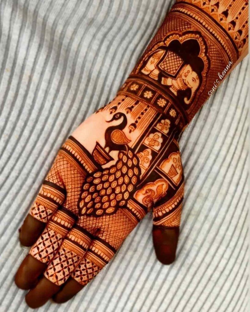 78+ Best Peacock Mehndi Design (2025) Front and Full Hand 11 peacock mehndi design