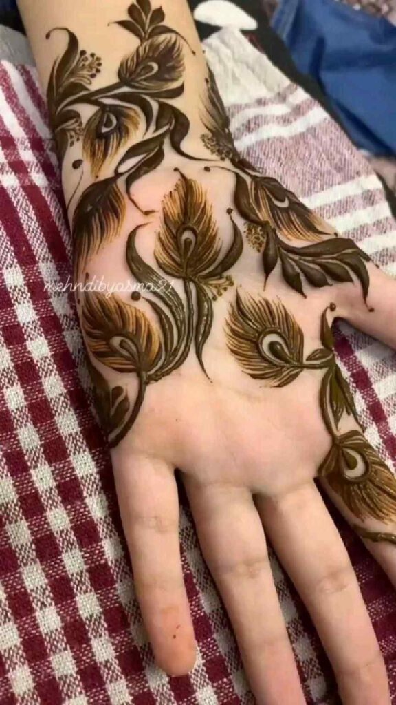 78+ Best Peacock Mehndi Design (2025) Front and Full Hand 16 peacock mehndi design
