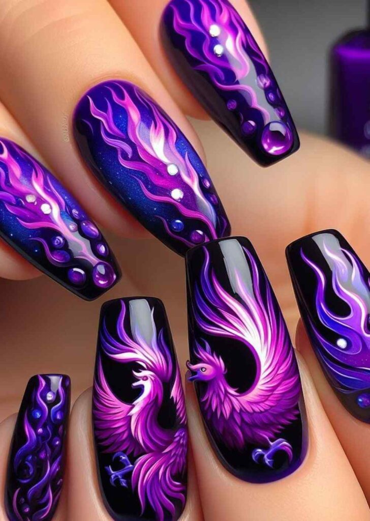 Purple Winter Nail Design Ideas