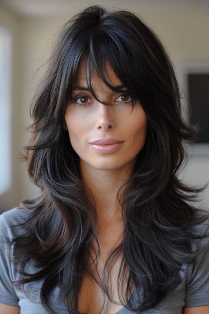 54 Stunning Long Layered Hair with Bangs Styles: From Straight to Curtain 2025 46 Long Layered Hair with Bangs