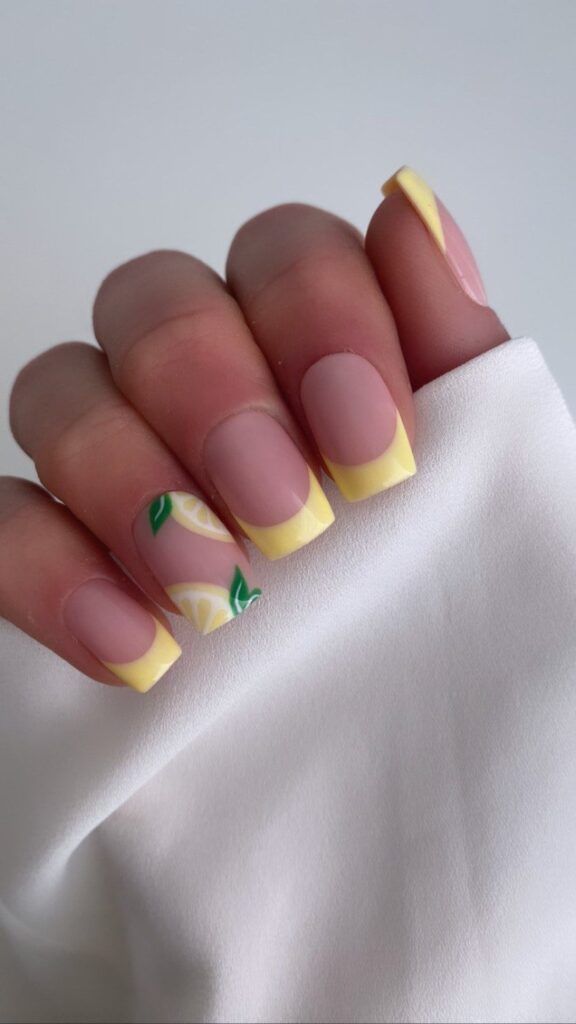 Yellow Nail Designs with Sunflowers
