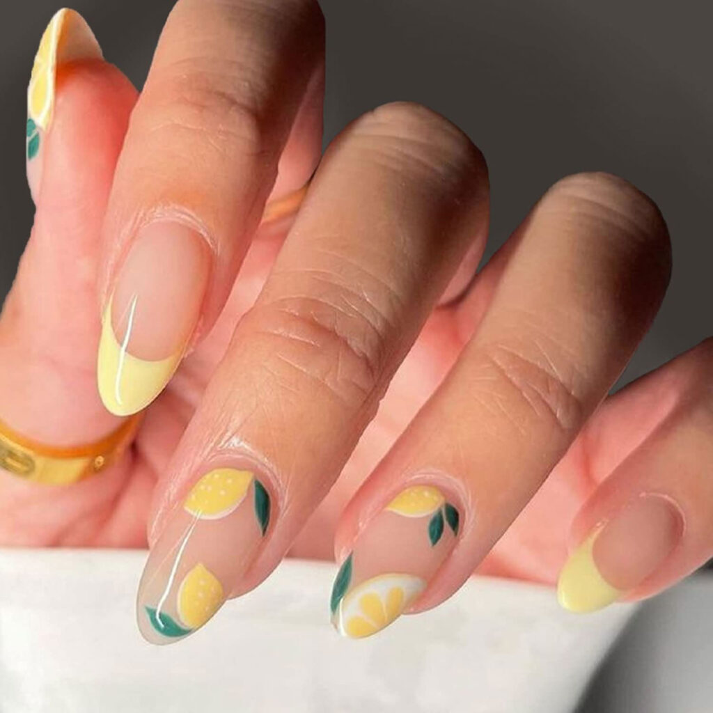 Yellow Nail Designs with Sunflowers