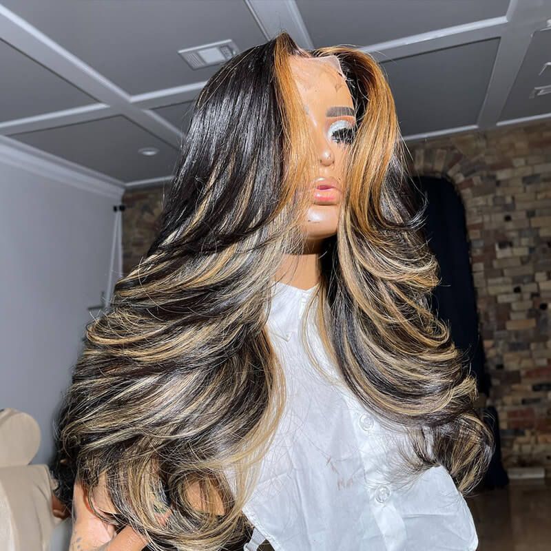 Dark Brown Hair with Blonde