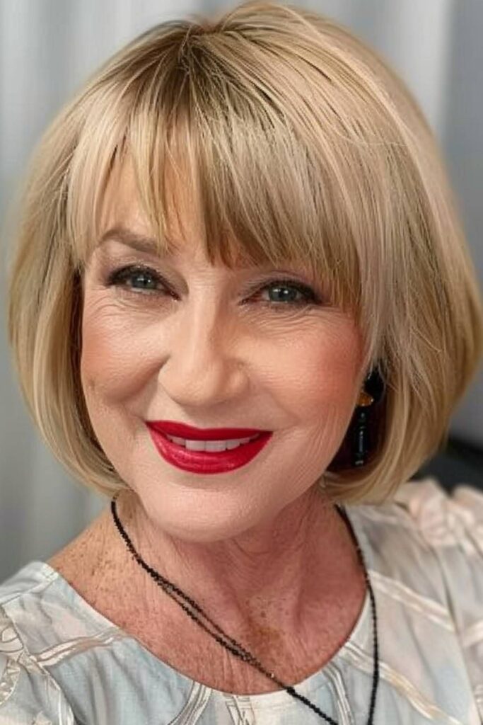 Hairstyles for Women Over 50 with Bangs