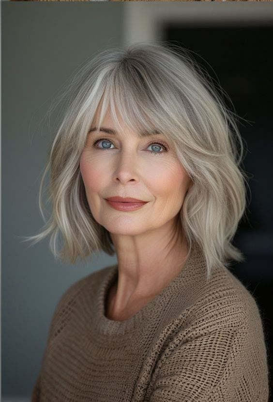 Hairstyles for Women Over 50 with Bangs
