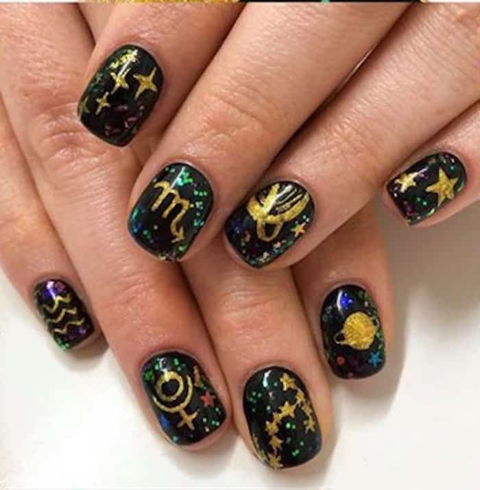 160 Chic Sagittarius Nail Ideas: Designs for Short, Long, and Acrylic Nails 28 Sagittarius Nail Ideas