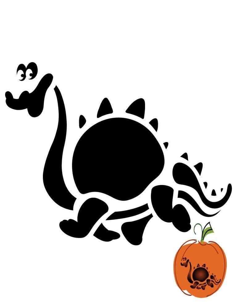61 Creative Dinosaur Pumpkin Carving Ideas: Easy Stencils, Templates & Designs for Kids 42 Dinosaur Pumpkin Carving