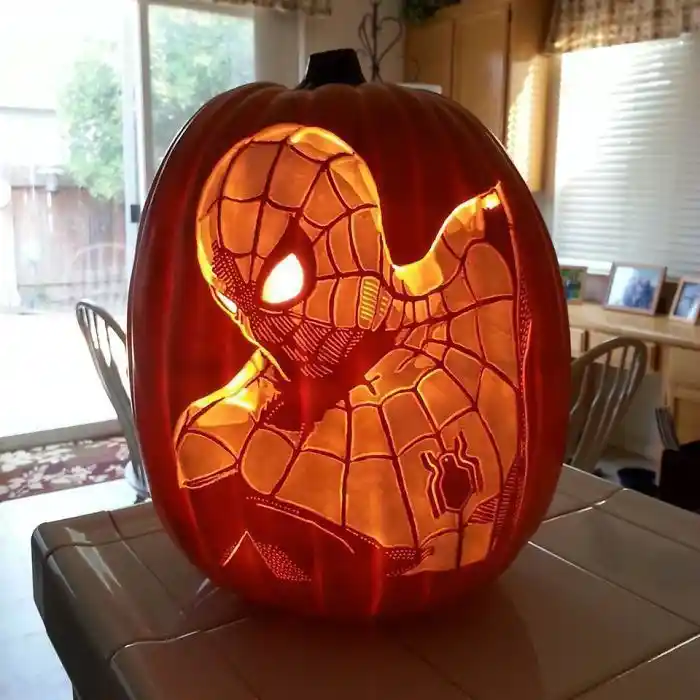 Spiderman Pumpkin Carving
