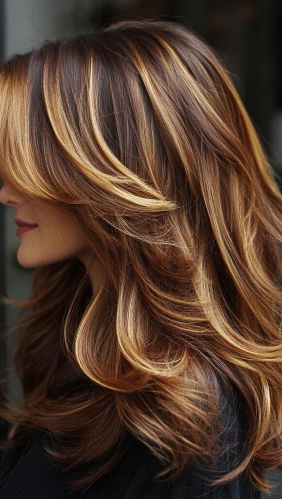 Brown Hair With Caramel Highlights