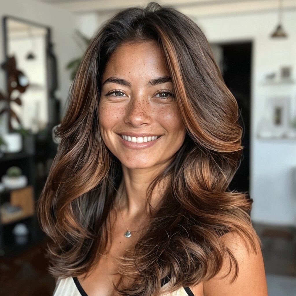 Brown Hair With Caramel Highlights