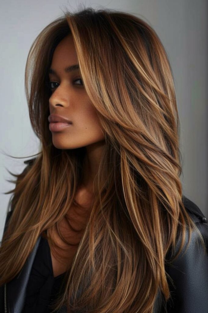 Brown Hair With Caramel Highlights