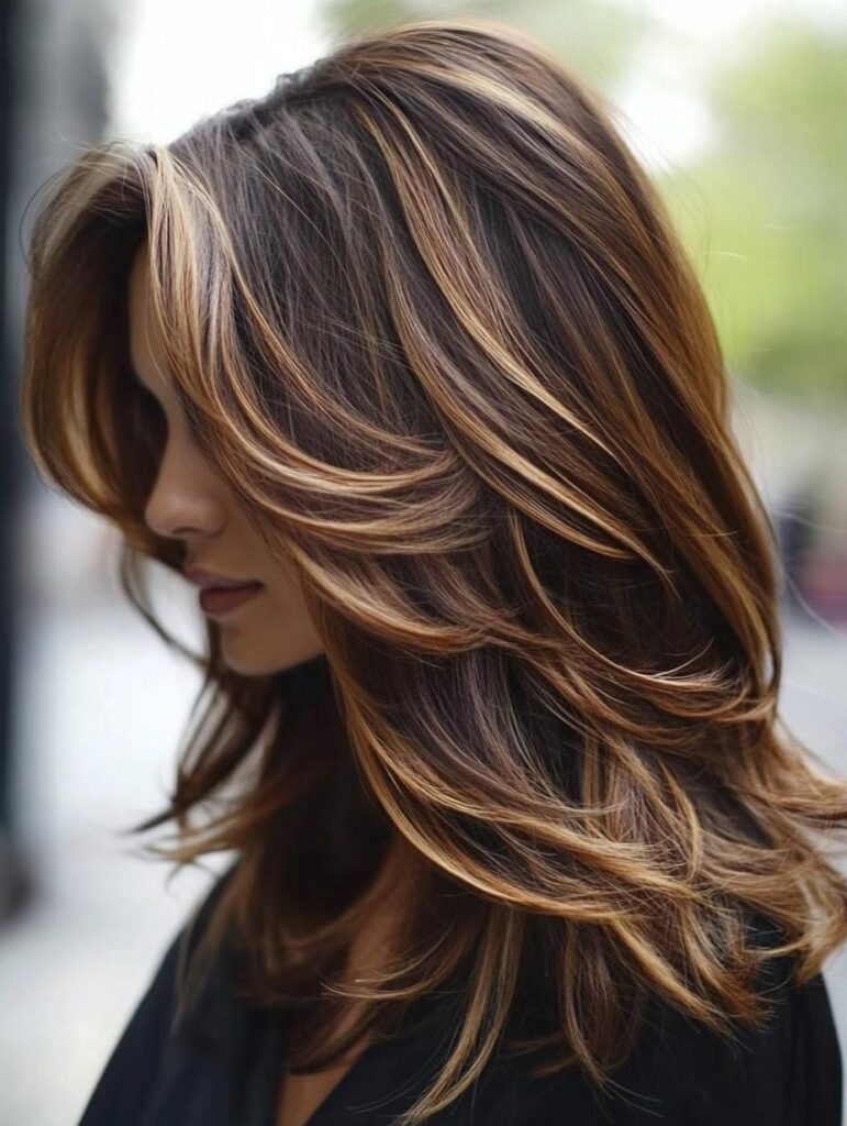 Brown Hair With Caramel Highlights