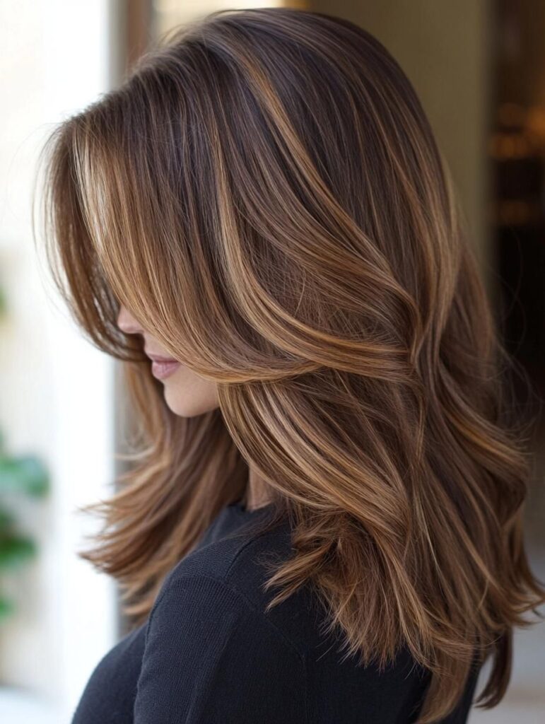 Brown Hair With Caramel Highlights