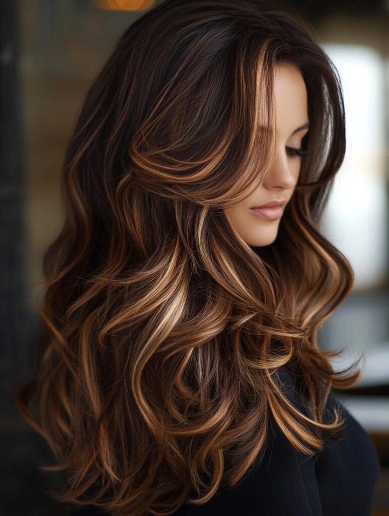 Brown Hair With Caramel Highlights