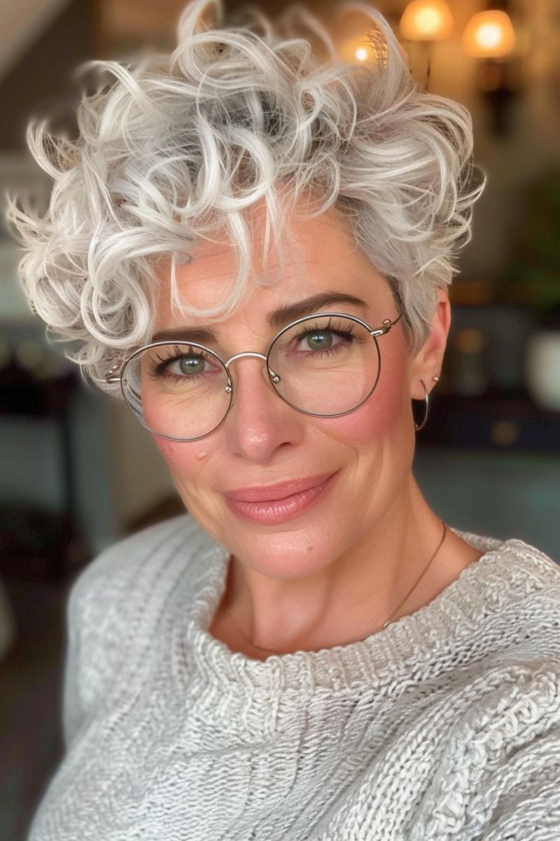 Short Hairstyles for Women Over 50 With Glasses
