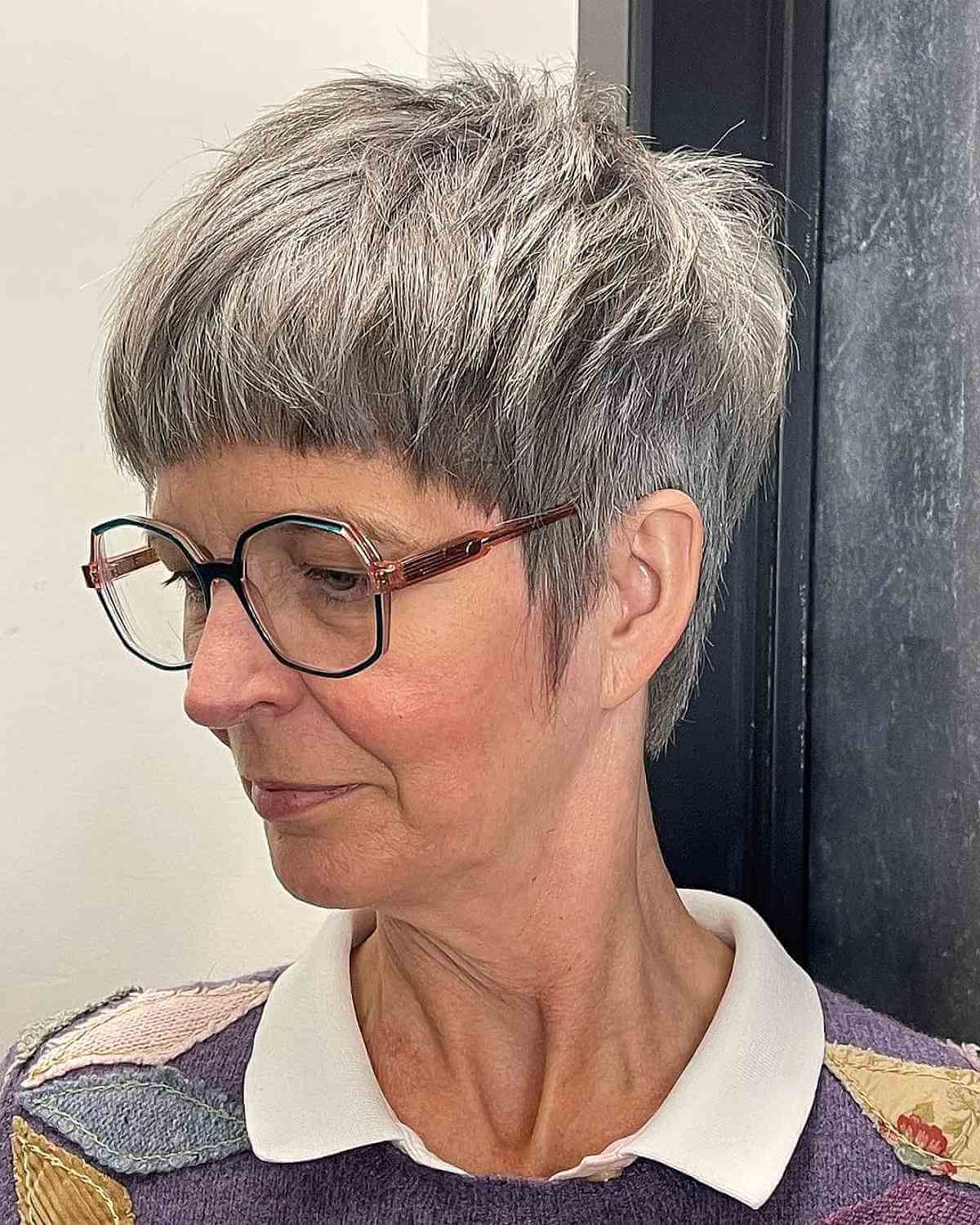 Short Hairstyles for Women Over 50 With Glasses