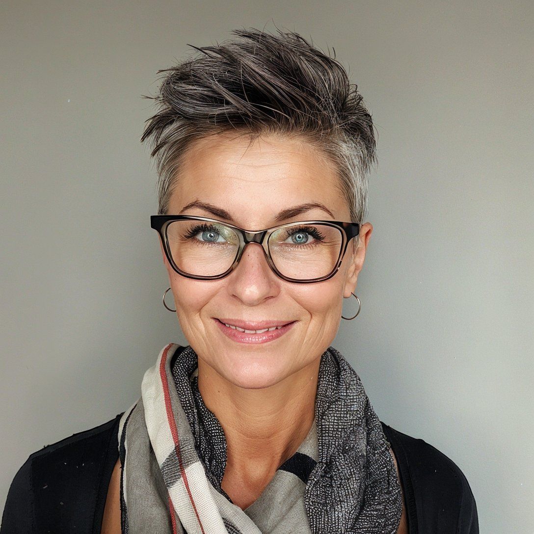Short Hairstyles for Women Over 50 With Glasses