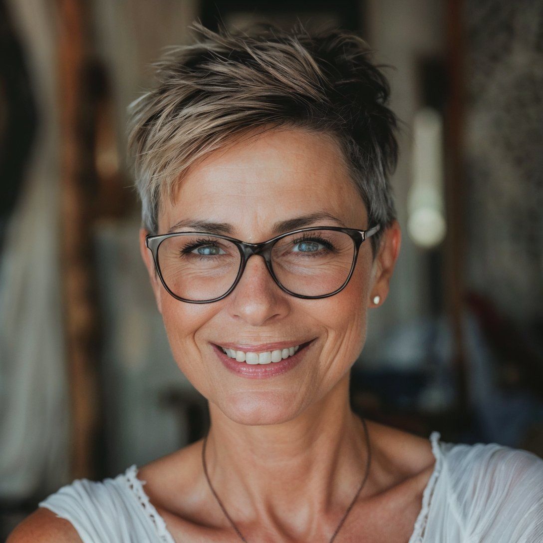 Short Hairstyles for Women Over 50 With Glasses