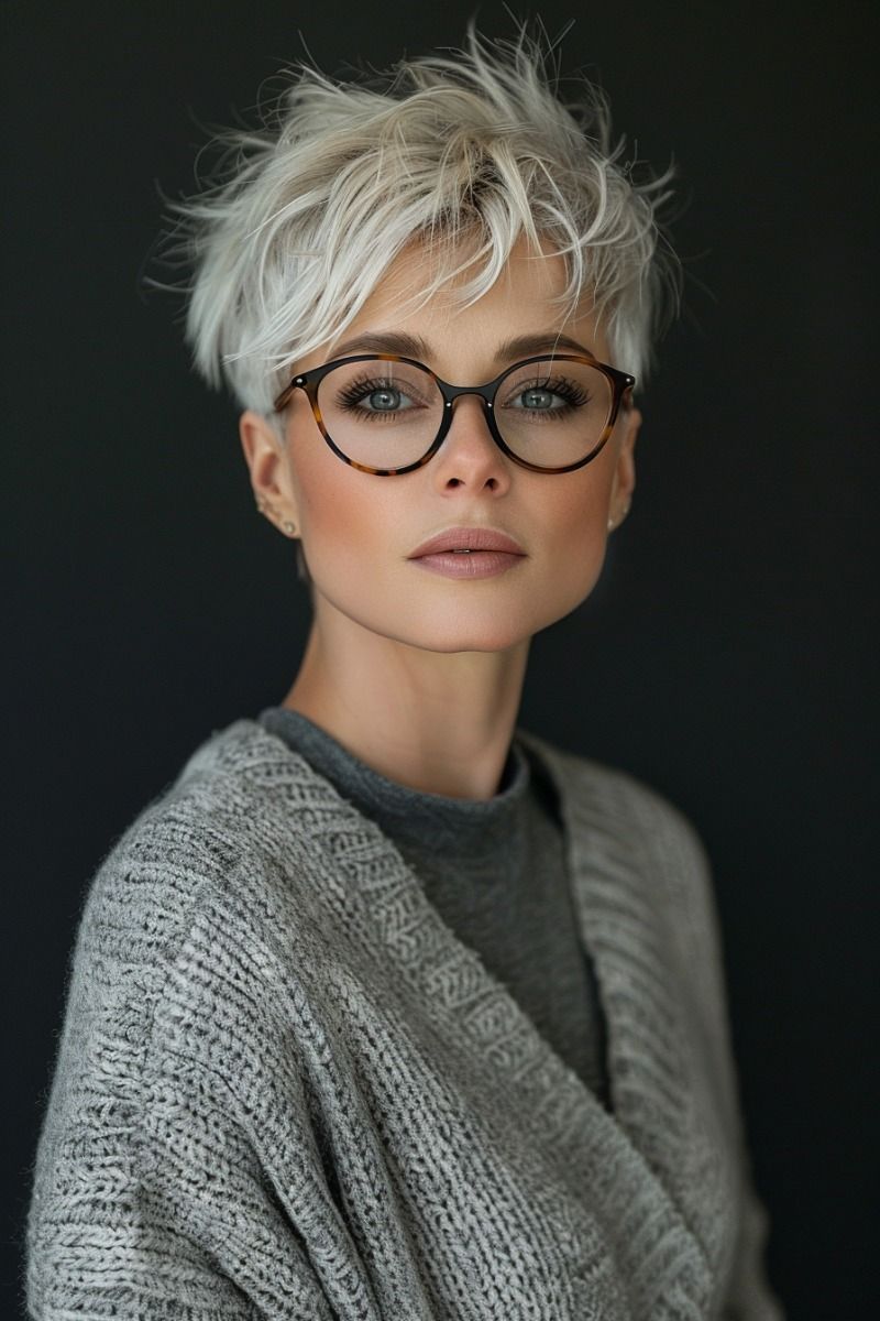 Short Hairstyles for Women Over 50 With Glasses