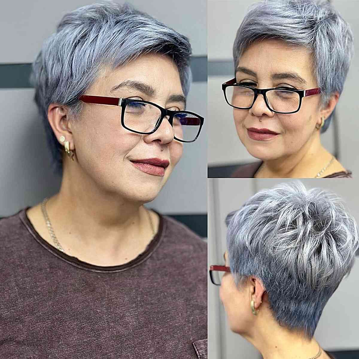 Short Hairstyles for Women Over 50 With Glasses